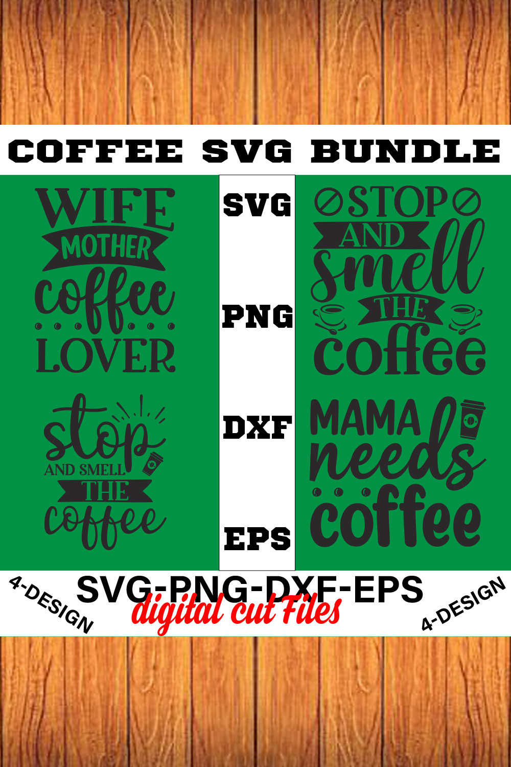 Coffee SVG Bundle, Funny Coffee SVG, Coffee Quote Svg, Caffeine Queen, Coffee Lovers, Coffee Obsessed Volume-04 pinterest preview image.