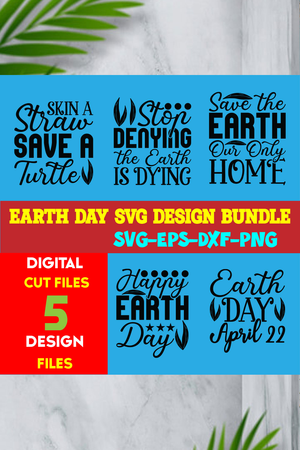 Earth Day T-shirt Design Bundle Volume-05 pinterest preview image.