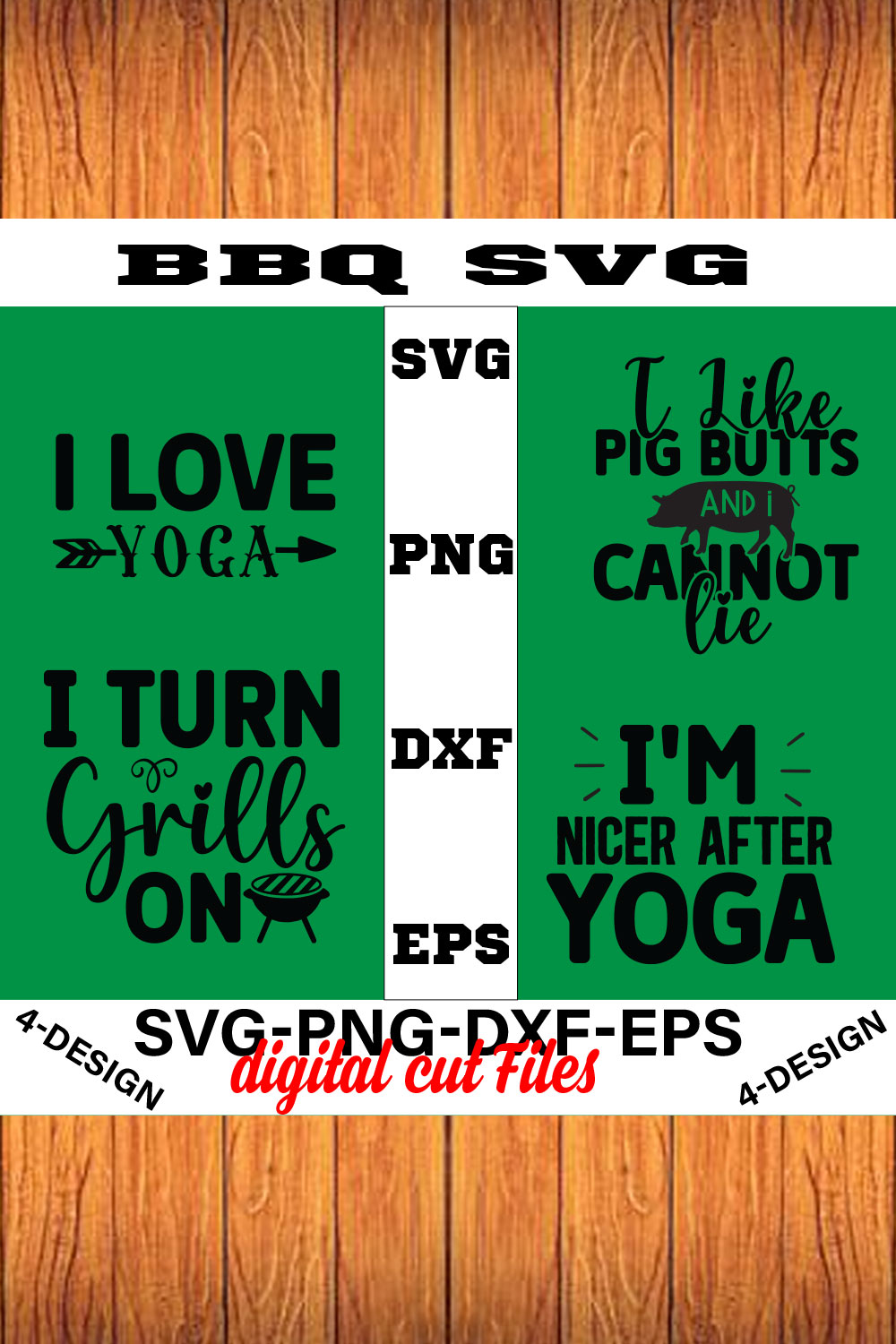 BBQ SVG T-shirt Design Bundle Volume-04 pinterest preview image.