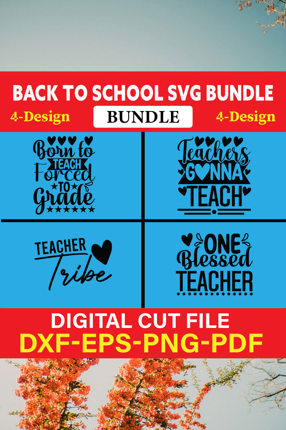 Back To School T-shirt Design Bundle Vol-5 pinterest preview image.