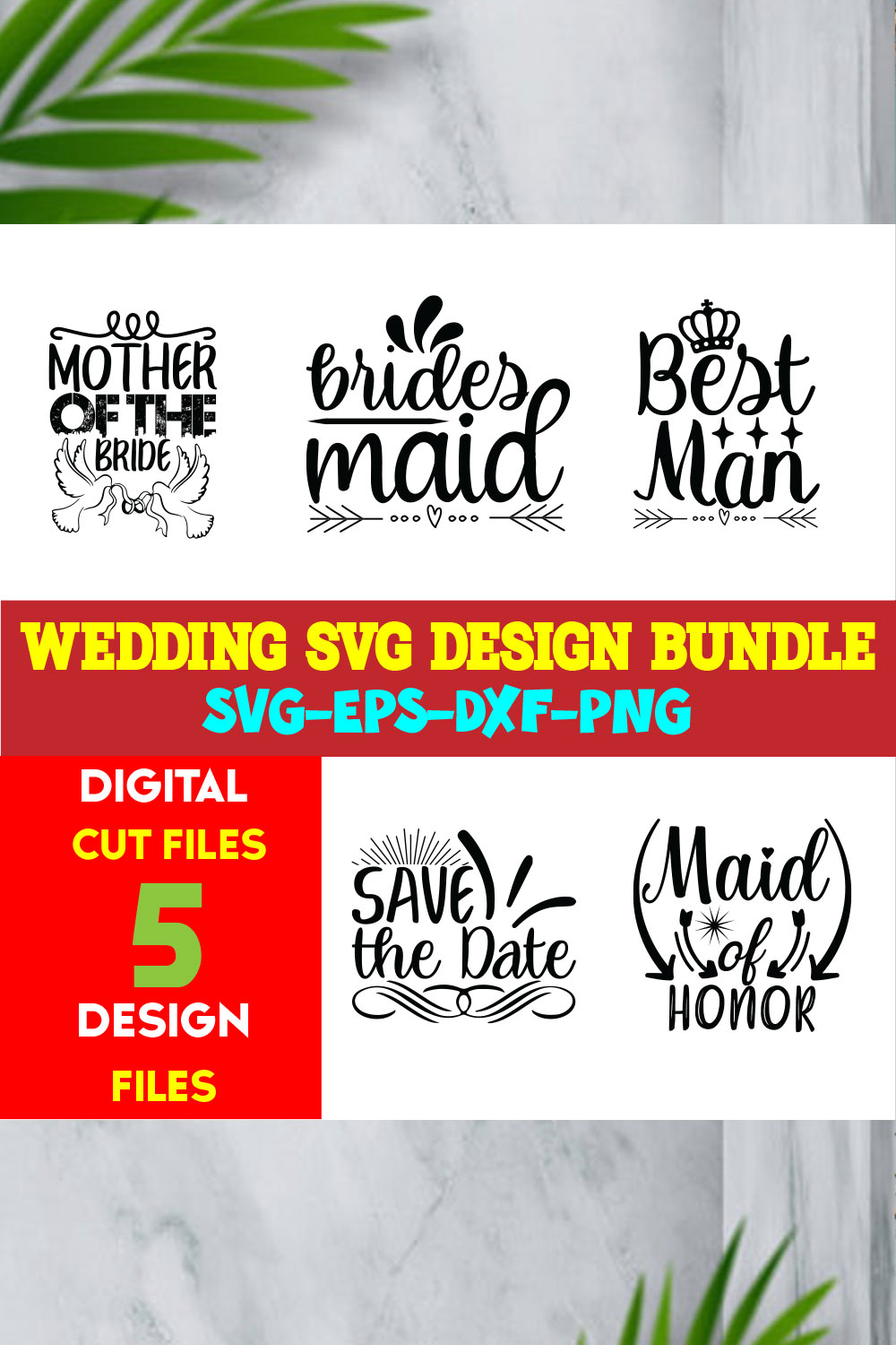 Wedding T-shirt Design Bundle Volume-01 pinterest preview image.