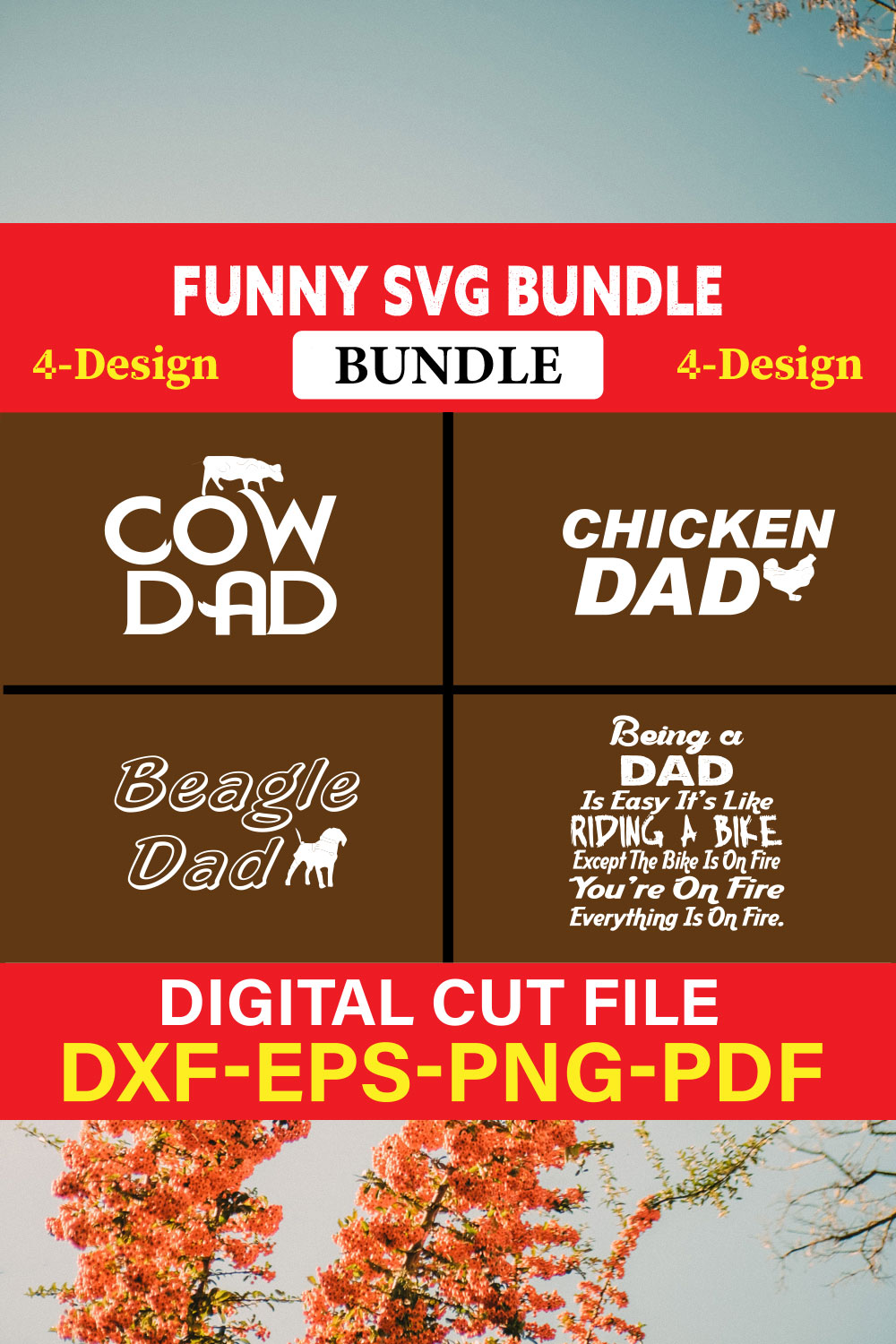 Funny SVG T-shirt Design Bundle Vol-20 pinterest preview image.