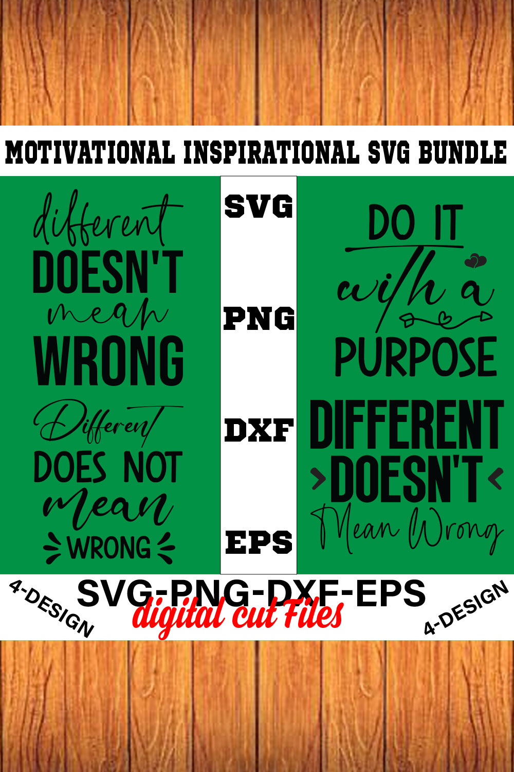 Motivational Inspirational Svg Bundle Vol-03 pinterest preview image.