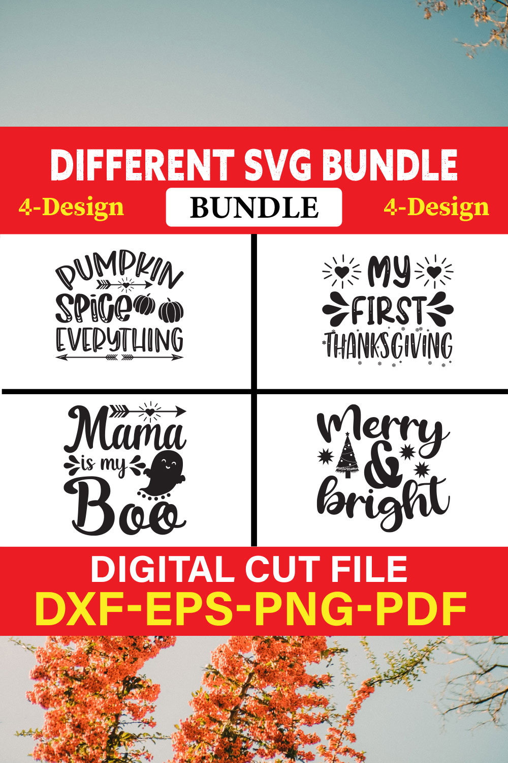 Different T-shirt Design Bundle Vol-2 pinterest preview image.