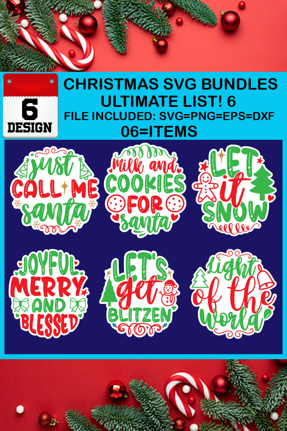 Ultimate List! 6 Christmas SVG Free Bundles pinterest preview image.