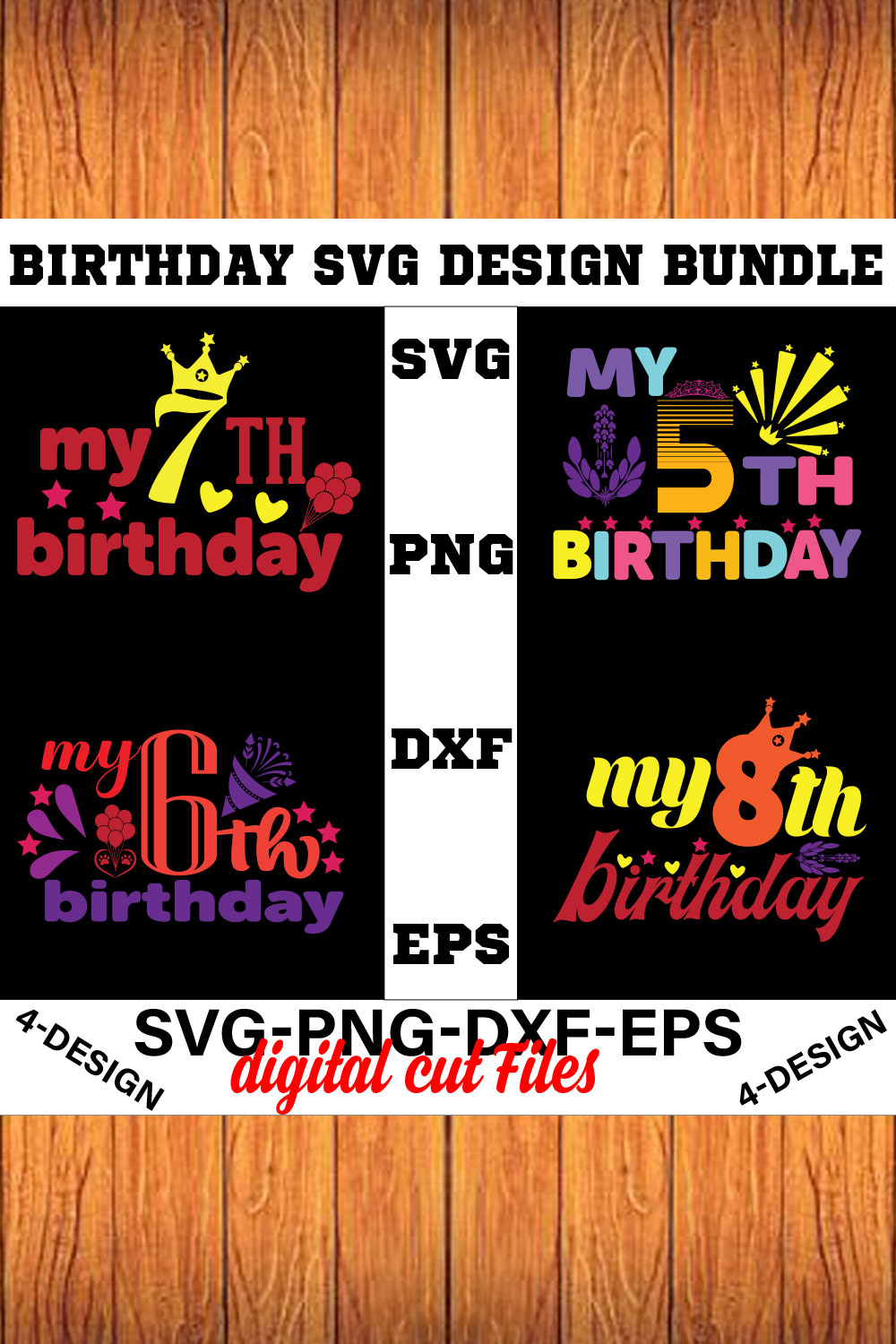 birthday svg design bundle Happy birthday svg bundle hand lettered birthday svg birthday party svg Volume-18 pinterest preview image.