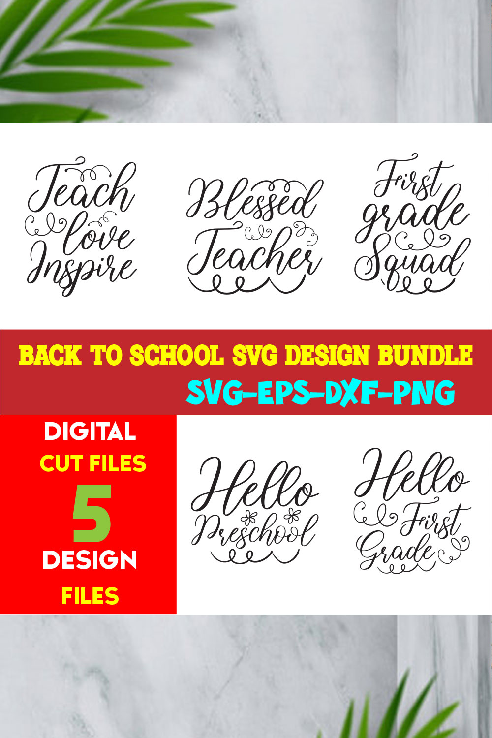 Back To School T-shirt Design Bundle Volume-11 pinterest preview image.