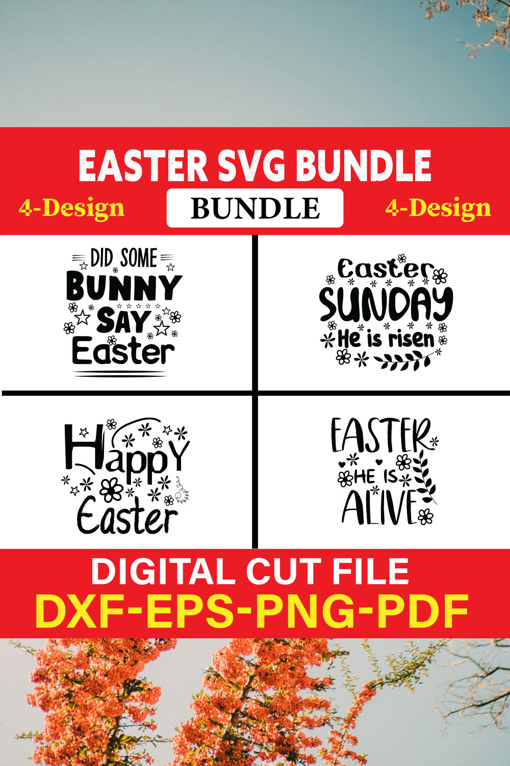 Easter T-shirt Design Bundle Vol-20 pinterest preview image.