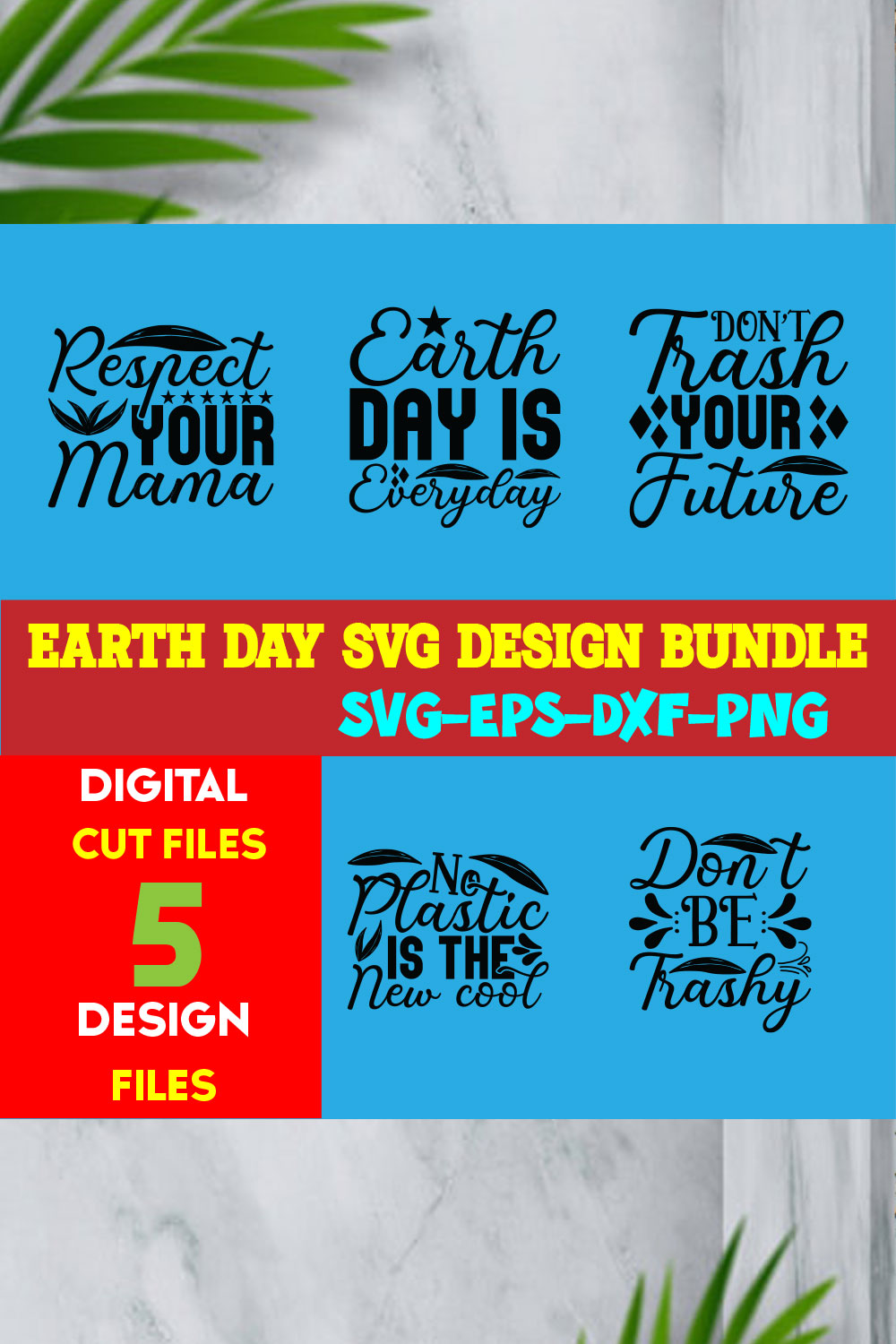 Earth Day T-shirt Design Bundle Volume-06 pinterest preview image.