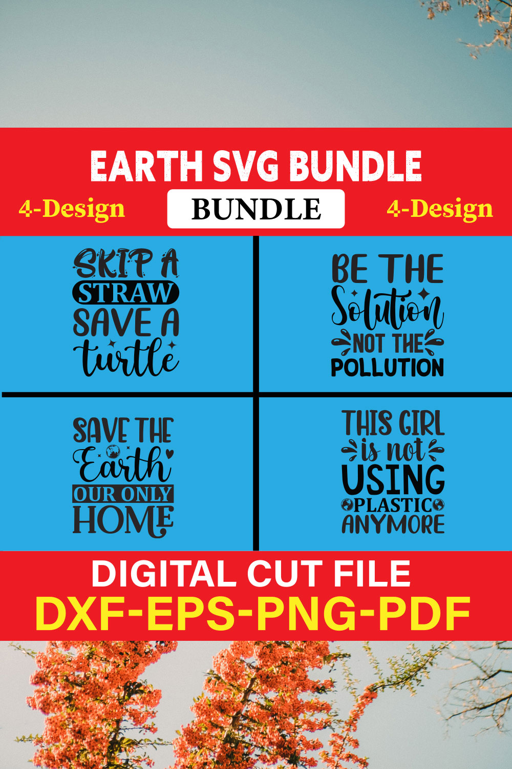 Earth T-shirt Design Bundle Vol-4 pinterest preview image.