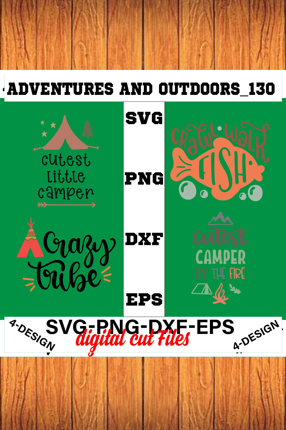 Adventures And Outdoors T-shirt Design Bundle Volume-07 pinterest preview image.