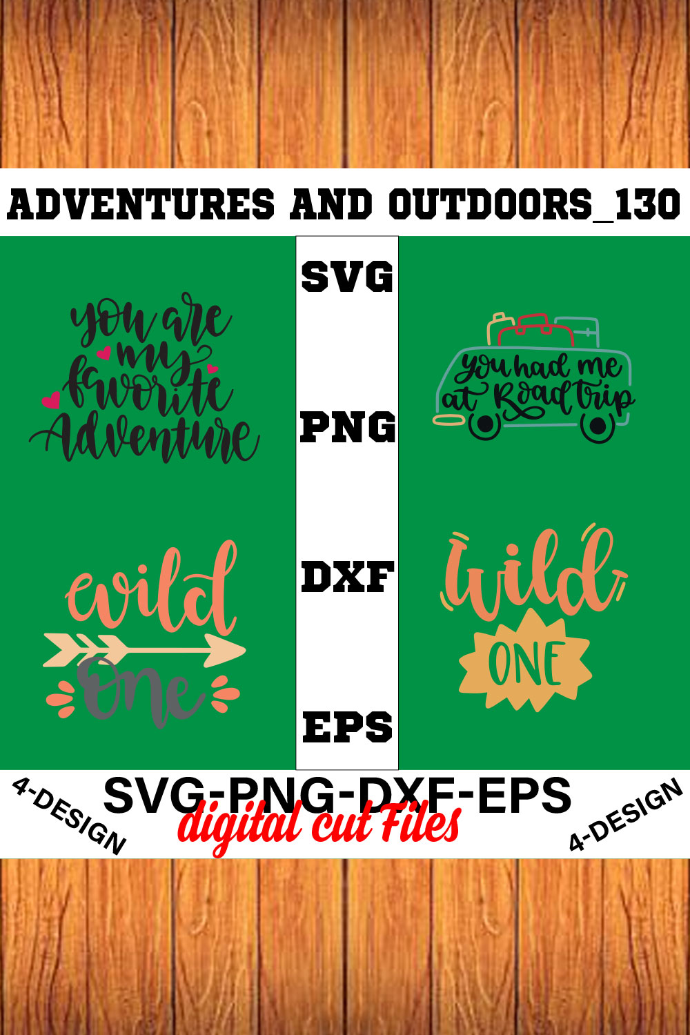 Adventures And Outdoors T-shirt Design Bundle Volume-33 pinterest preview image.