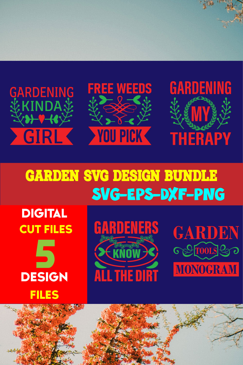 Garden T-shirt Design Bundle Volume-06 pinterest preview image.