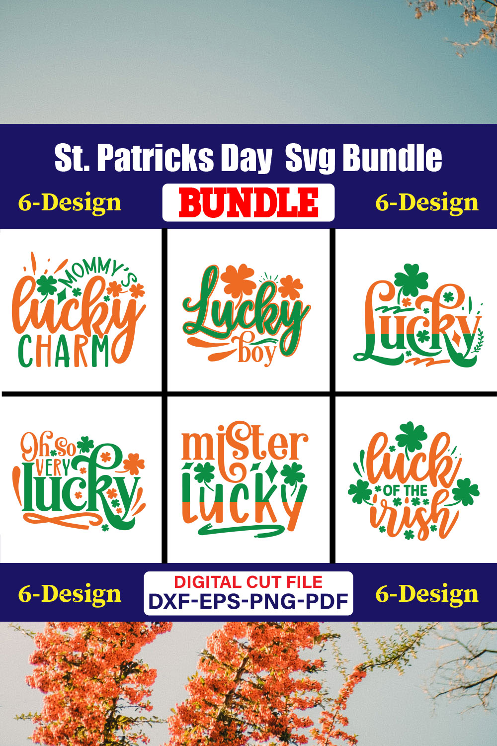 St Patricks Day T-shirt Design Bundle Vol-34 pinterest preview image.