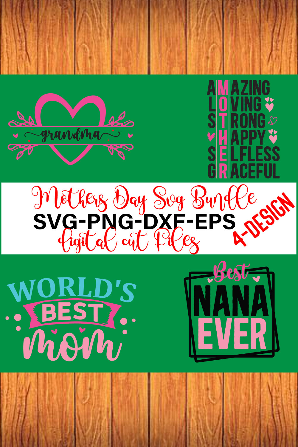 Mothers Day SVG Bundle, mom life svg, Mother's Day, mama svg Volume-06 pinterest preview image.