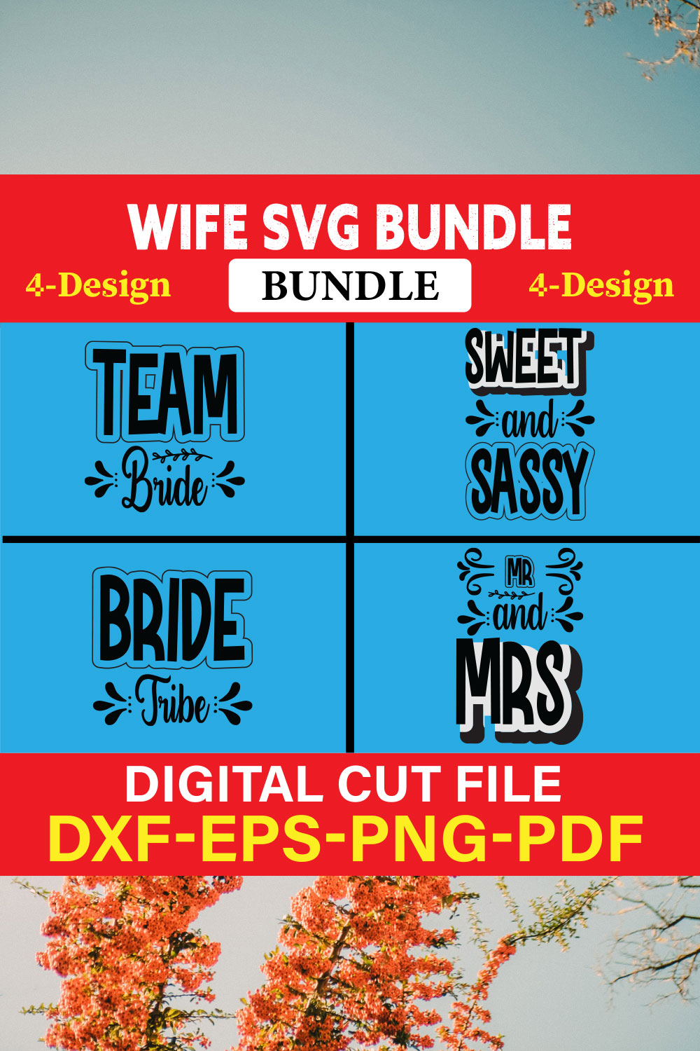 Wife T-shirt Design Bundle Vol-4 pinterest preview image.