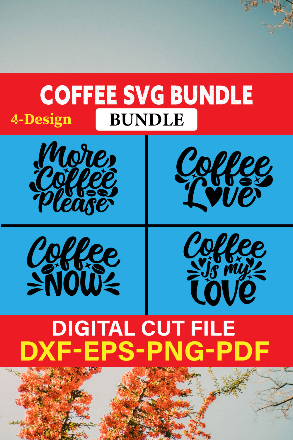 Coffee T-shirt Design Bundle Vol-7 pinterest preview image.