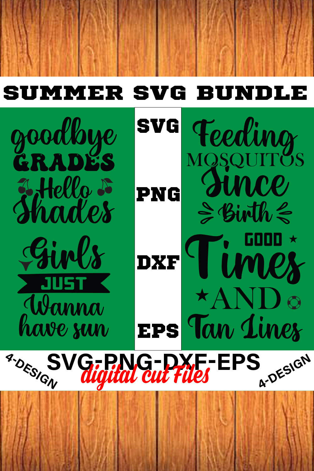 Summer SVG T-shirt Design Bundle Volume-02 pinterest preview image.