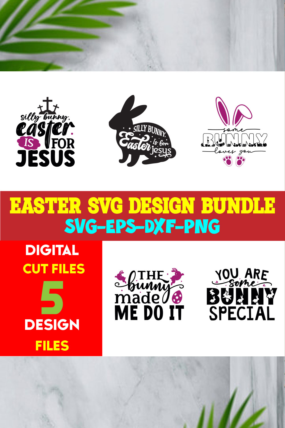 Easter T-shirt Design Bundle Volume-15 pinterest preview image.