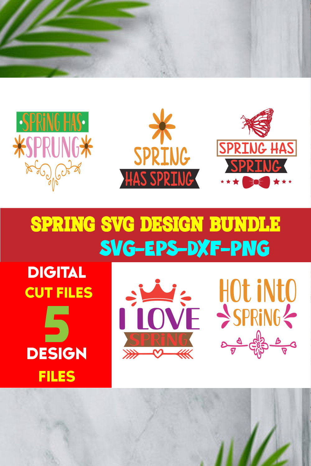 Spring T-shirt Design Bundle Volume-01 pinterest preview image.