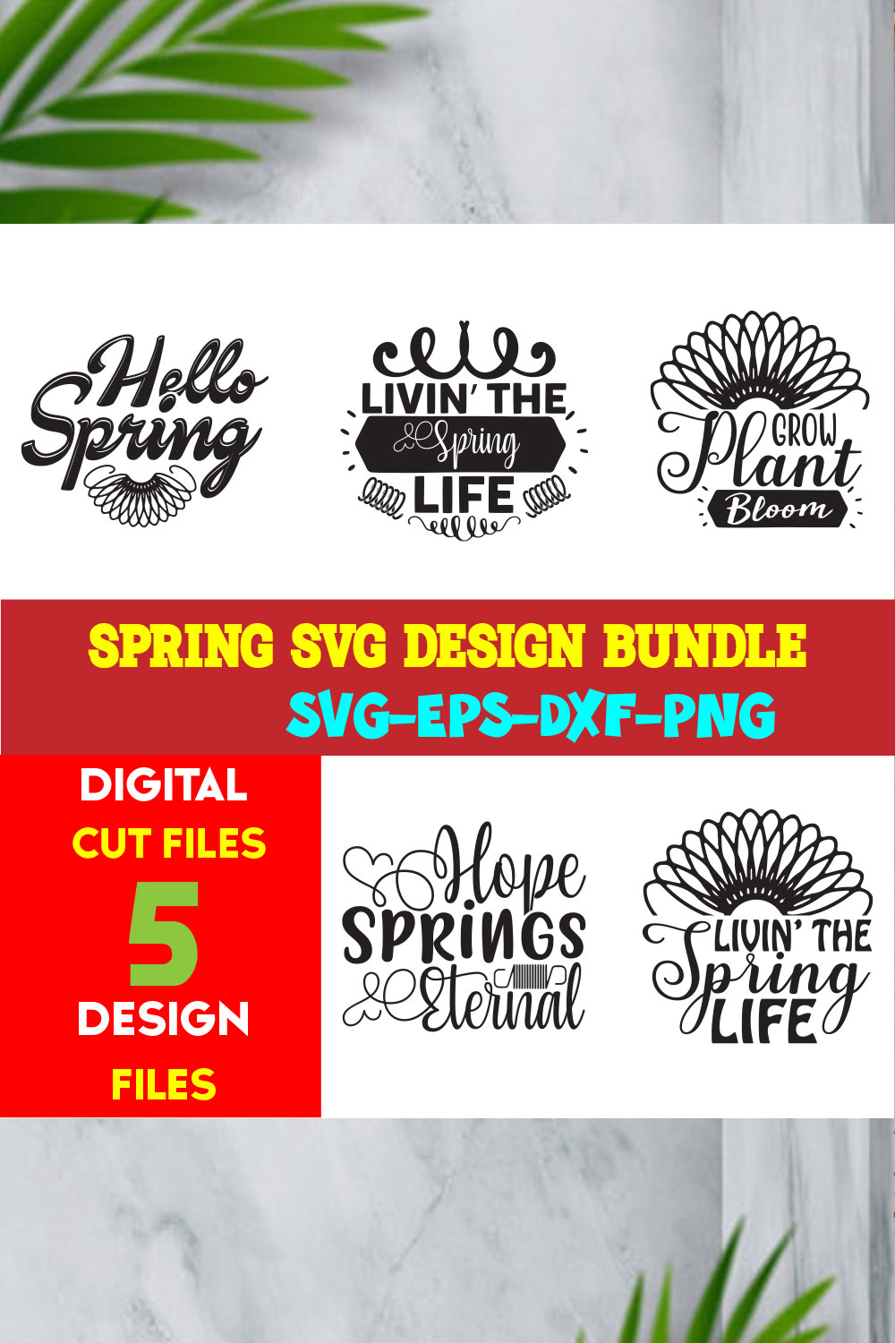 Spring T-shirt Design Bundle Volume-06 pinterest preview image.