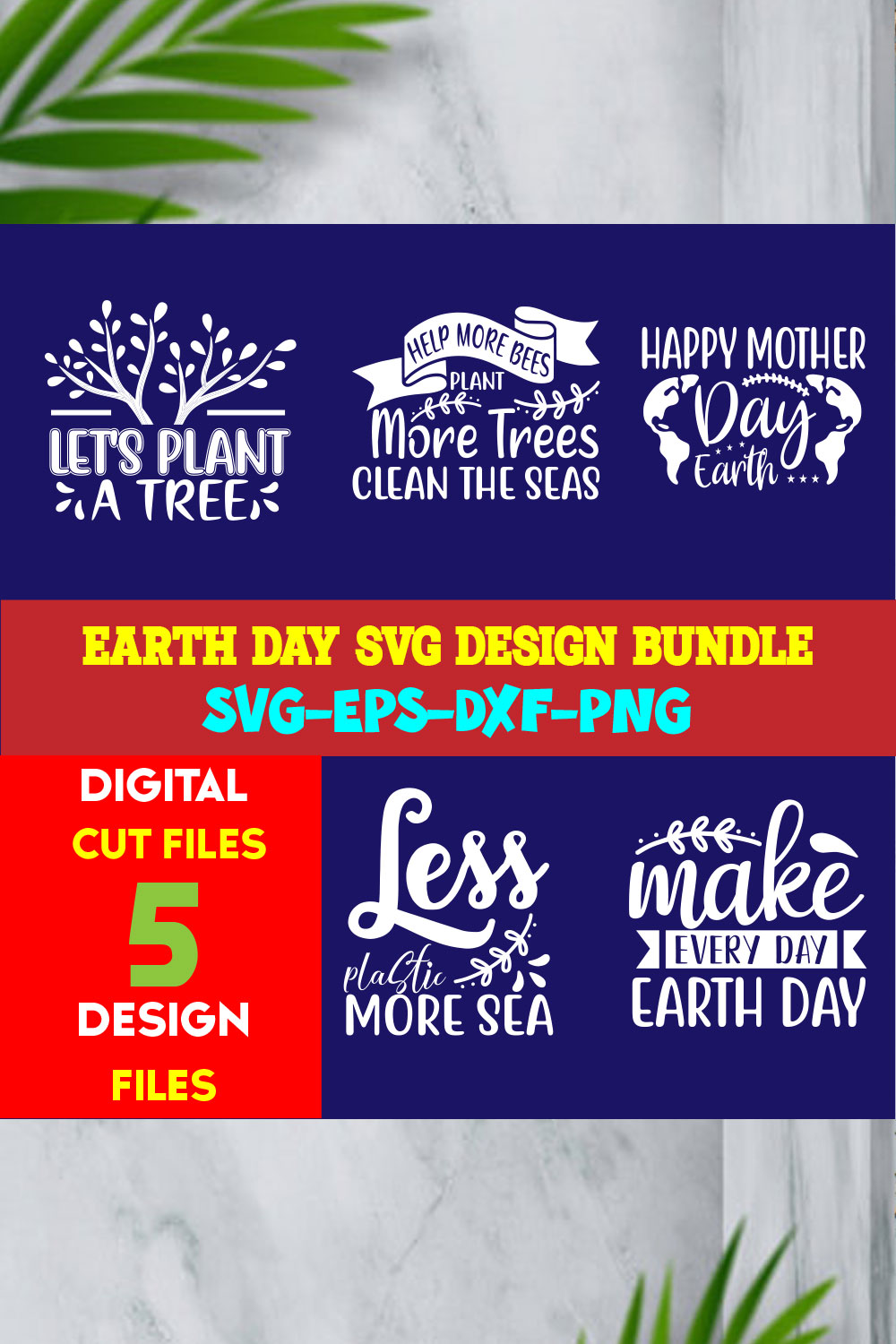 Earth Day T-shirt Design Bundle Volume-02 pinterest preview image.