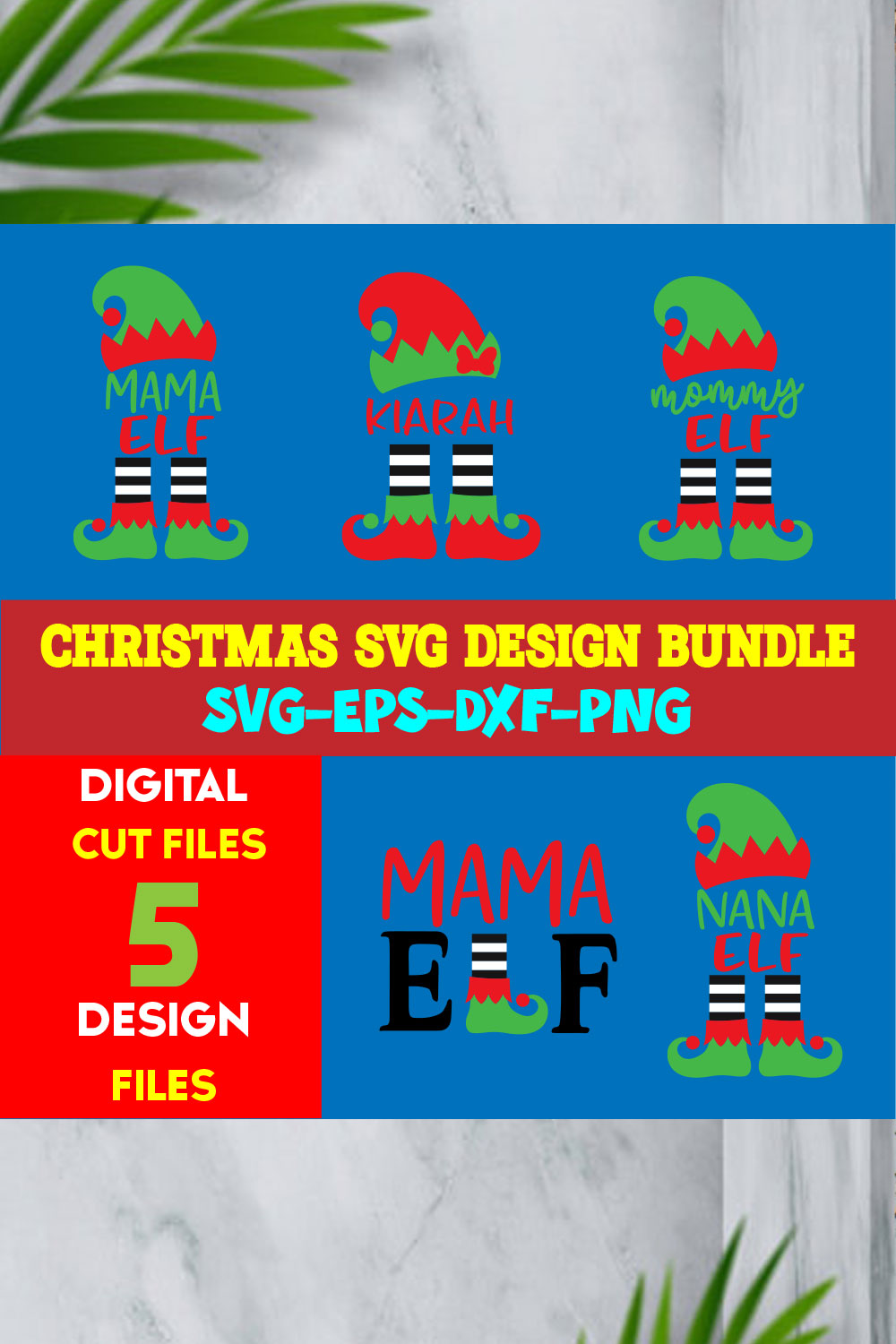 Christmas T-shirt Design SVG Bundle Free Volume-58 pinterest preview image.