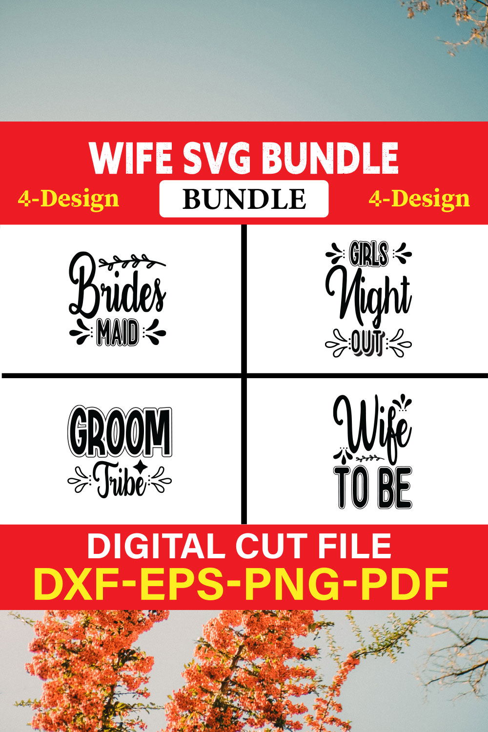 Wife T-shirt Design Bundle Vol-1 pinterest preview image.