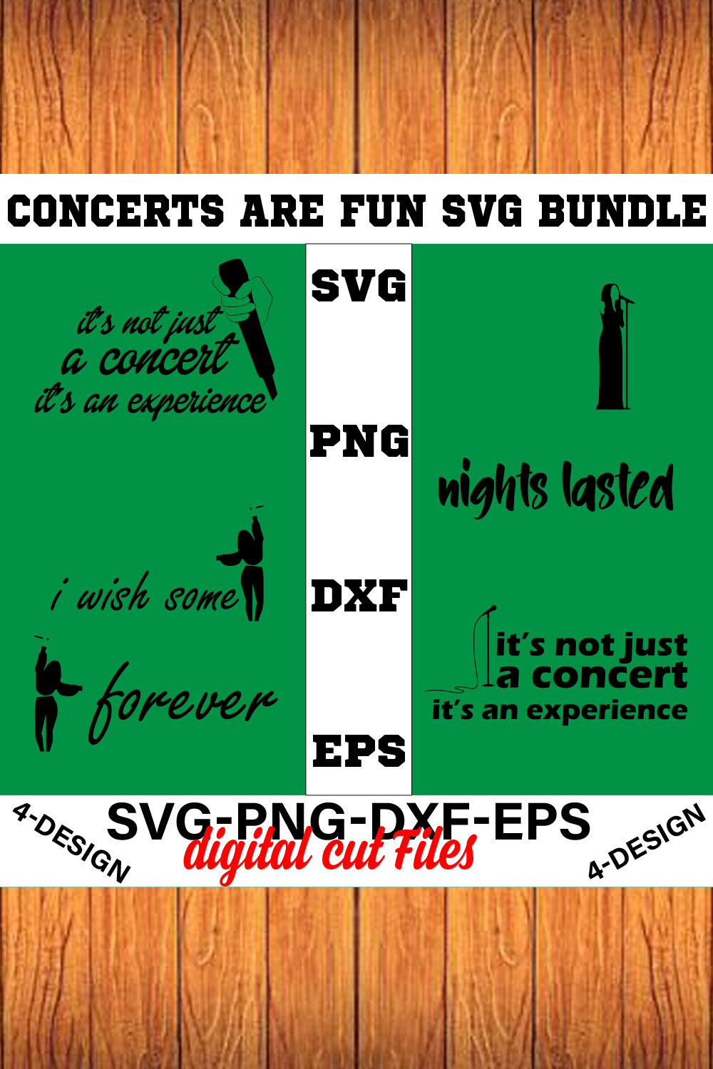 Concerts are Fun SVG T-shirt Design Bundle Volume-06 pinterest preview image.