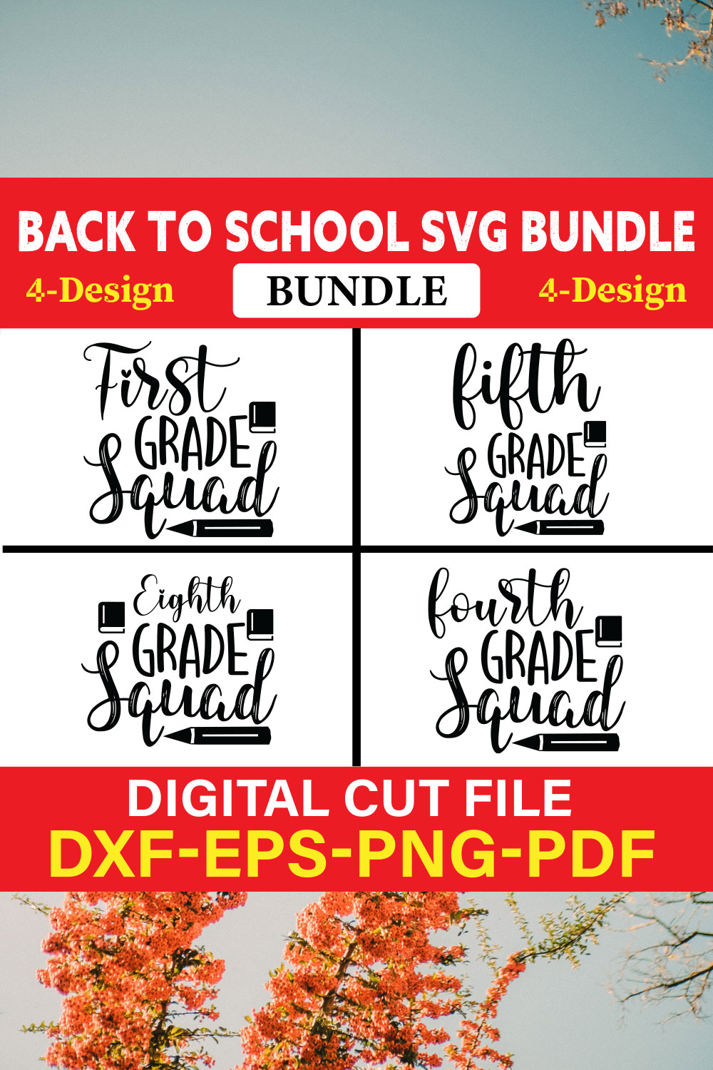 Back To School T-shirt Design Bundle Vol-22 pinterest preview image.