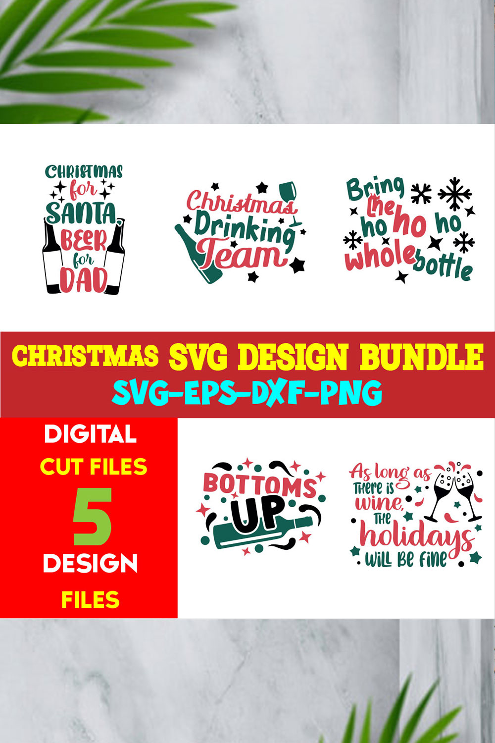 Christmas T-shirt Design SVG Bundle Free Volume-69 pinterest preview image.