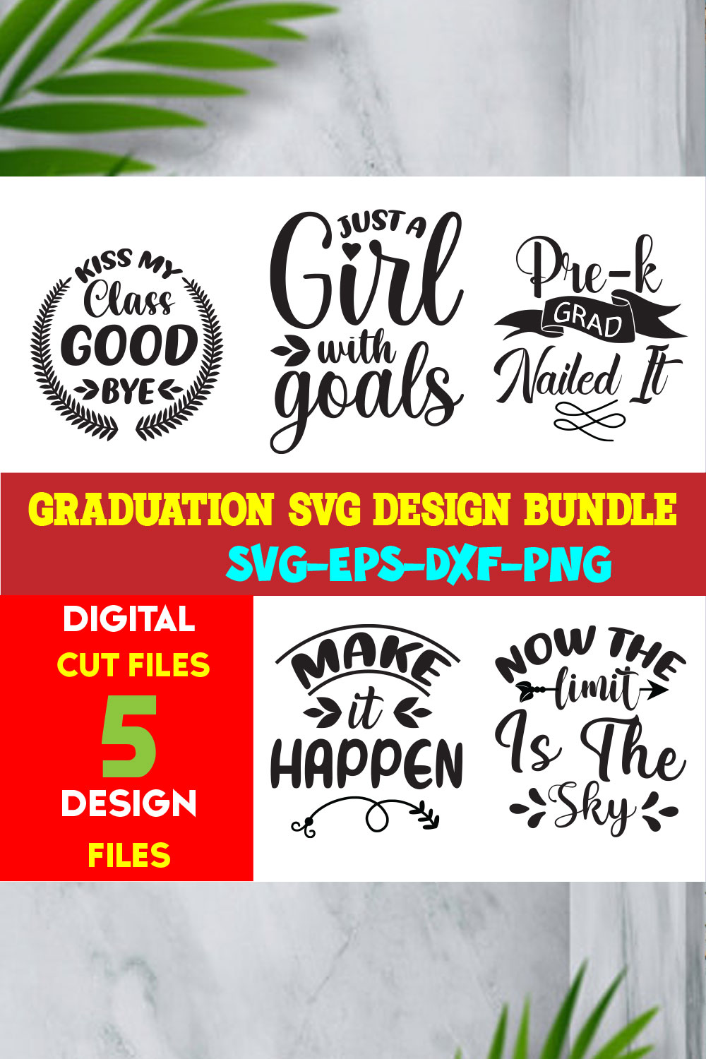 Graduation T-shirt Design Bundle Volume-01 pinterest preview image.