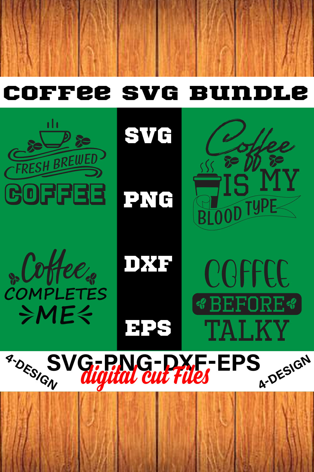 Coffee SVG Bundle, Funny Coffee SVG, Coffee Quote Svg, Caffeine Queen, Coffee Lovers, Coffee Obsessed Volume-11 pinterest preview image.