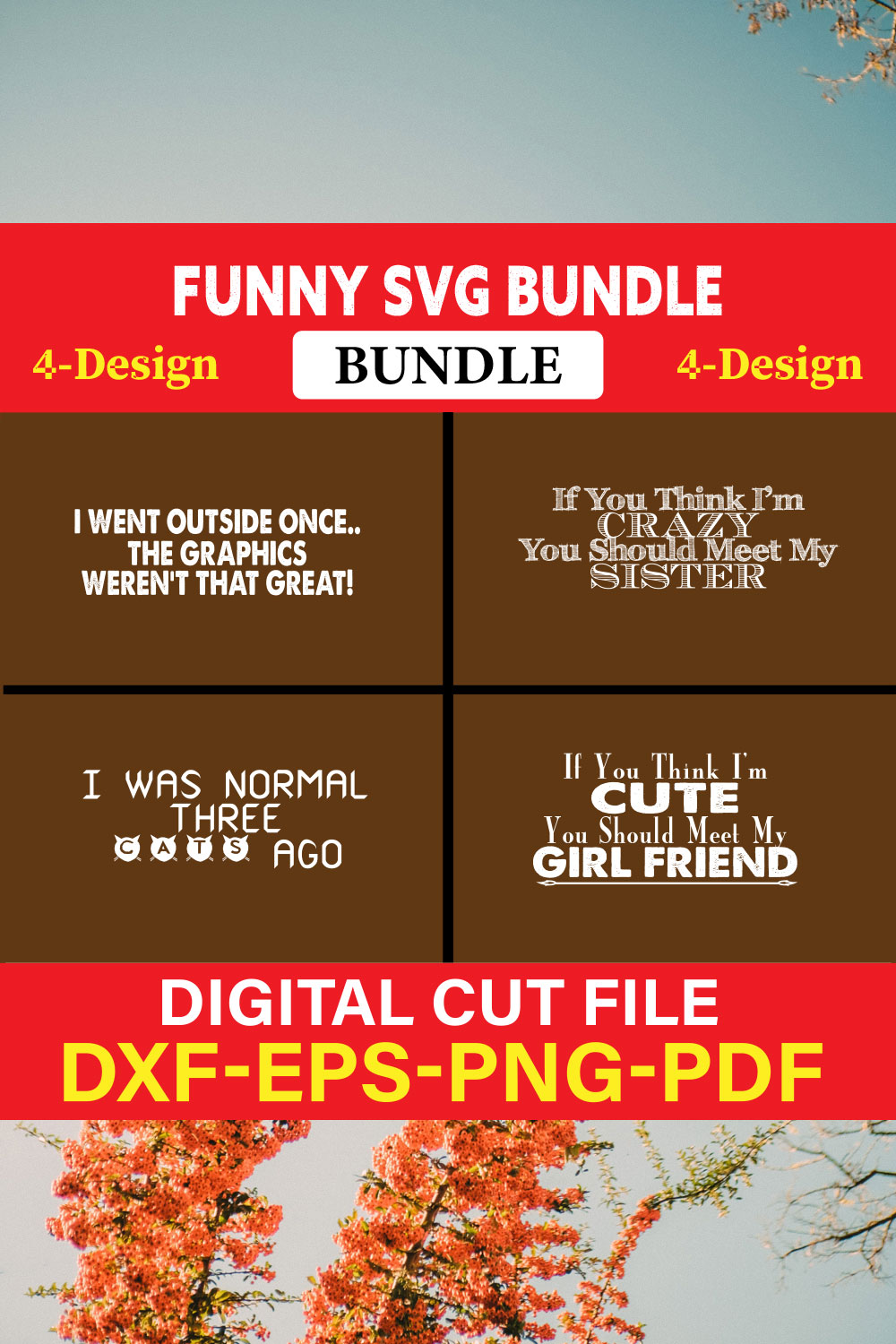 Funny SVG T-shirt Design Bundle Vol-41 pinterest preview image.