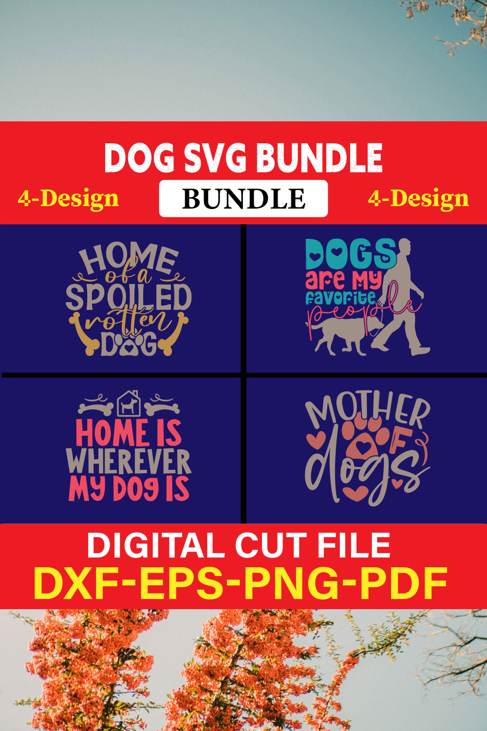 Dog T-shirt Design Bundle Vol-27 pinterest preview image.