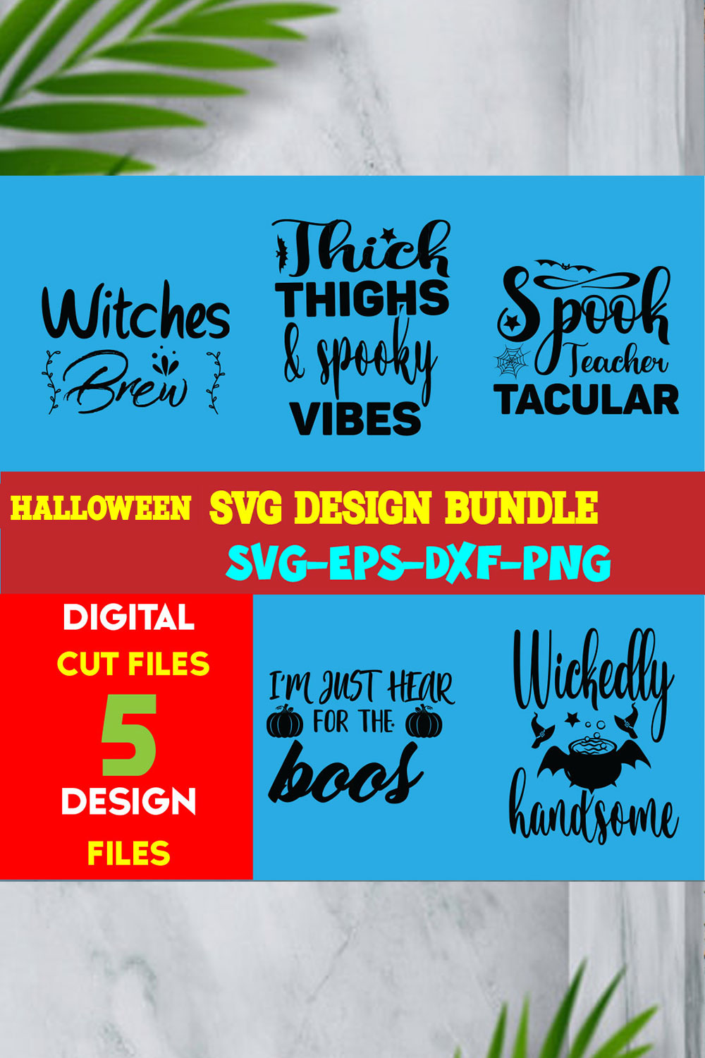 Halloween T-shirt Design Bundle Volume-03 pinterest preview image.