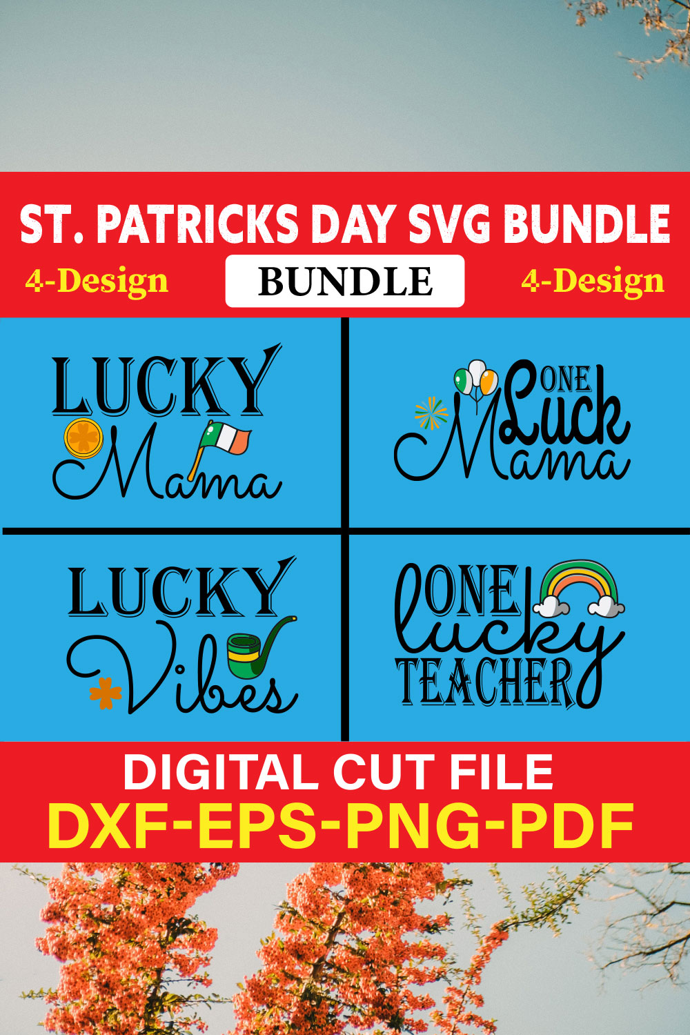 St Patrick's Day T-shirt Design Bundle Vol-18 pinterest preview image.