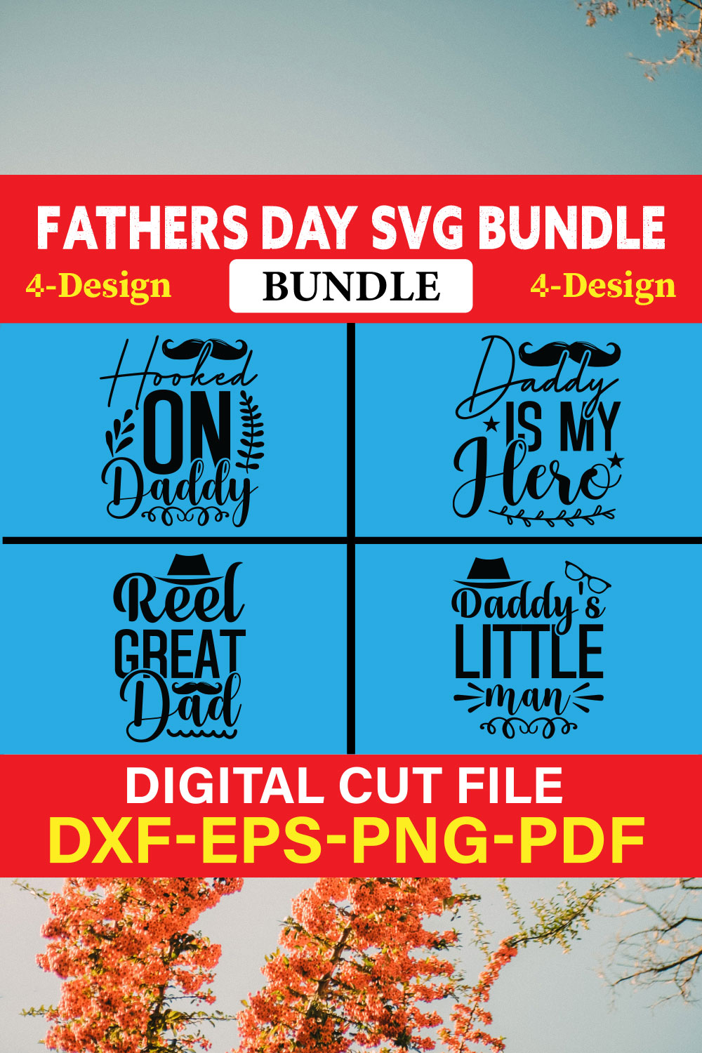 Fathers Day T-shirt Design Bundle Vol-16 pinterest preview image.