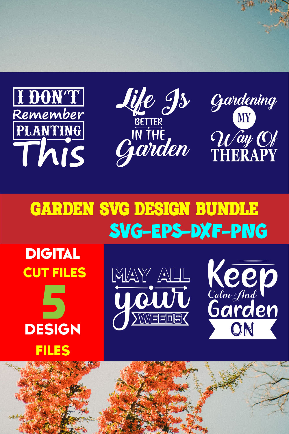 Garden T-shirt Design Bundle Volume-03 pinterest preview image.