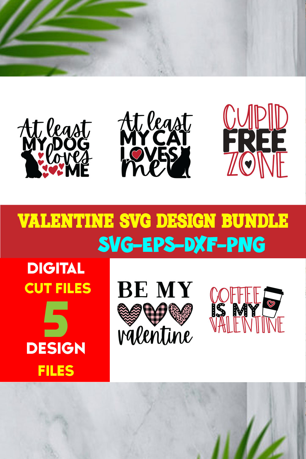 Valentine T-shirt Design Bundle Volume-02 pinterest preview image.