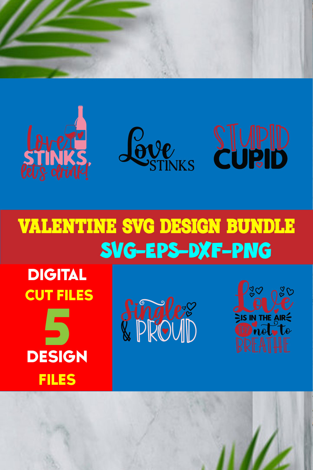 Valentine T-shirt Design Bundle Volume-04 pinterest preview image.