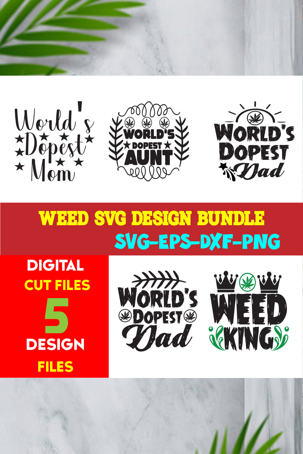 Weed Svg Design Bundle volume -01 pinterest preview image.