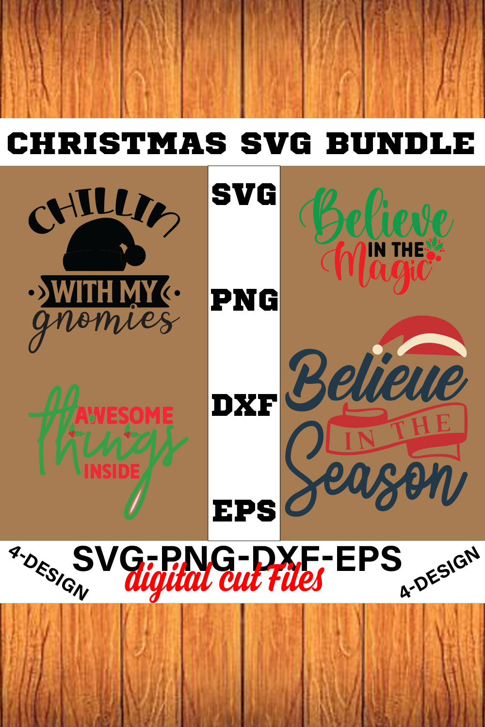 Christmas SVG Bundle Funny Christmas SVG Cut File Cricut Clip art Commercial Use Holiday SVG Christmas Sayings Quotes Winter Volume-24 pinterest preview image.