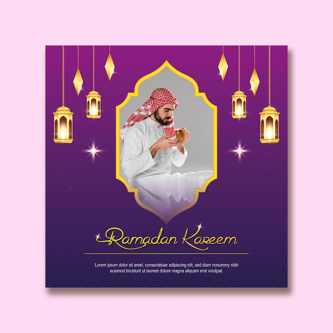 Islamic Holy Month of Ramadan Mubarak vector design with Islamic background preview image.