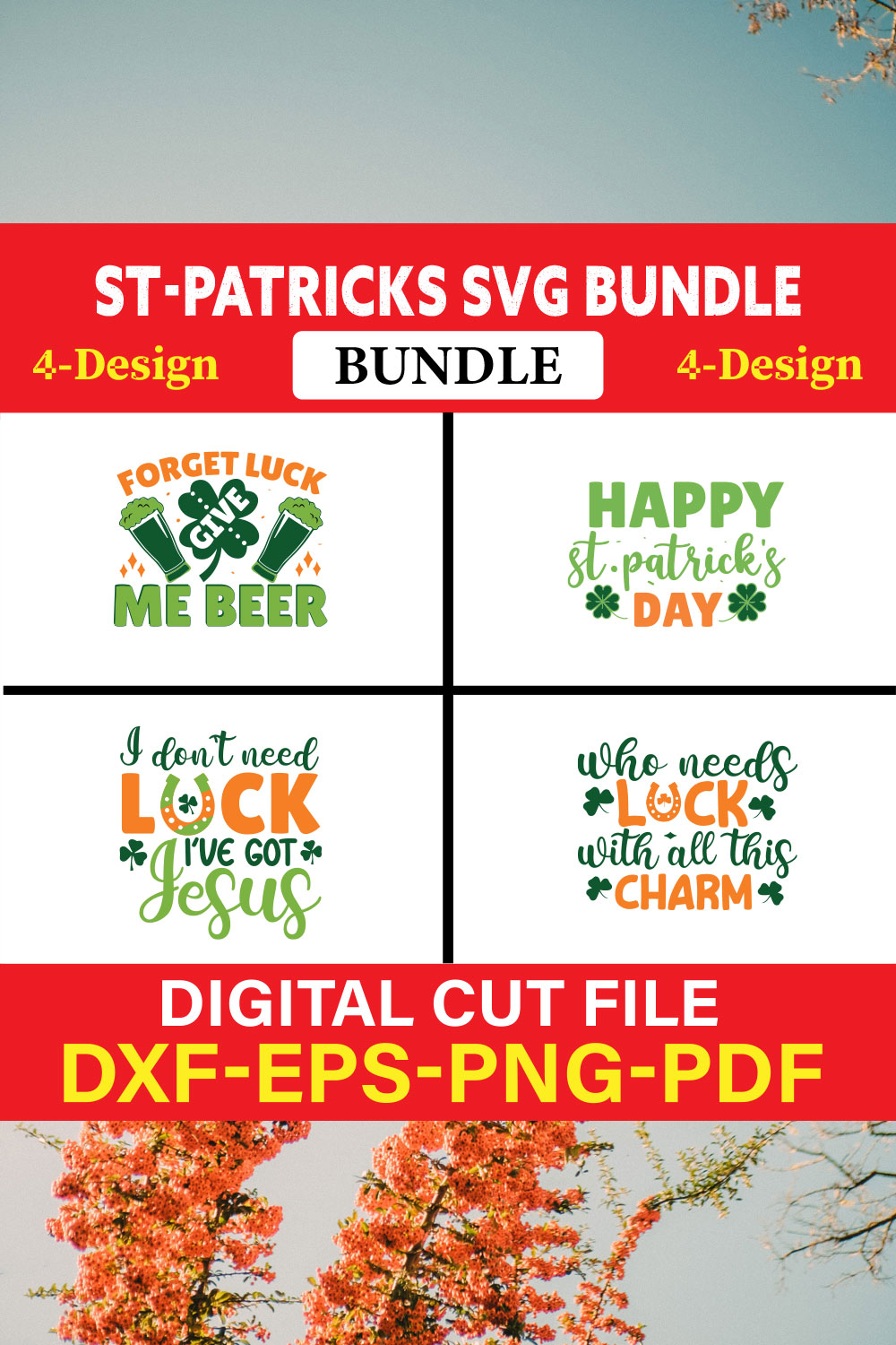 St Patrick's T-shirt Design Bundle Vol-6 pinterest preview image.