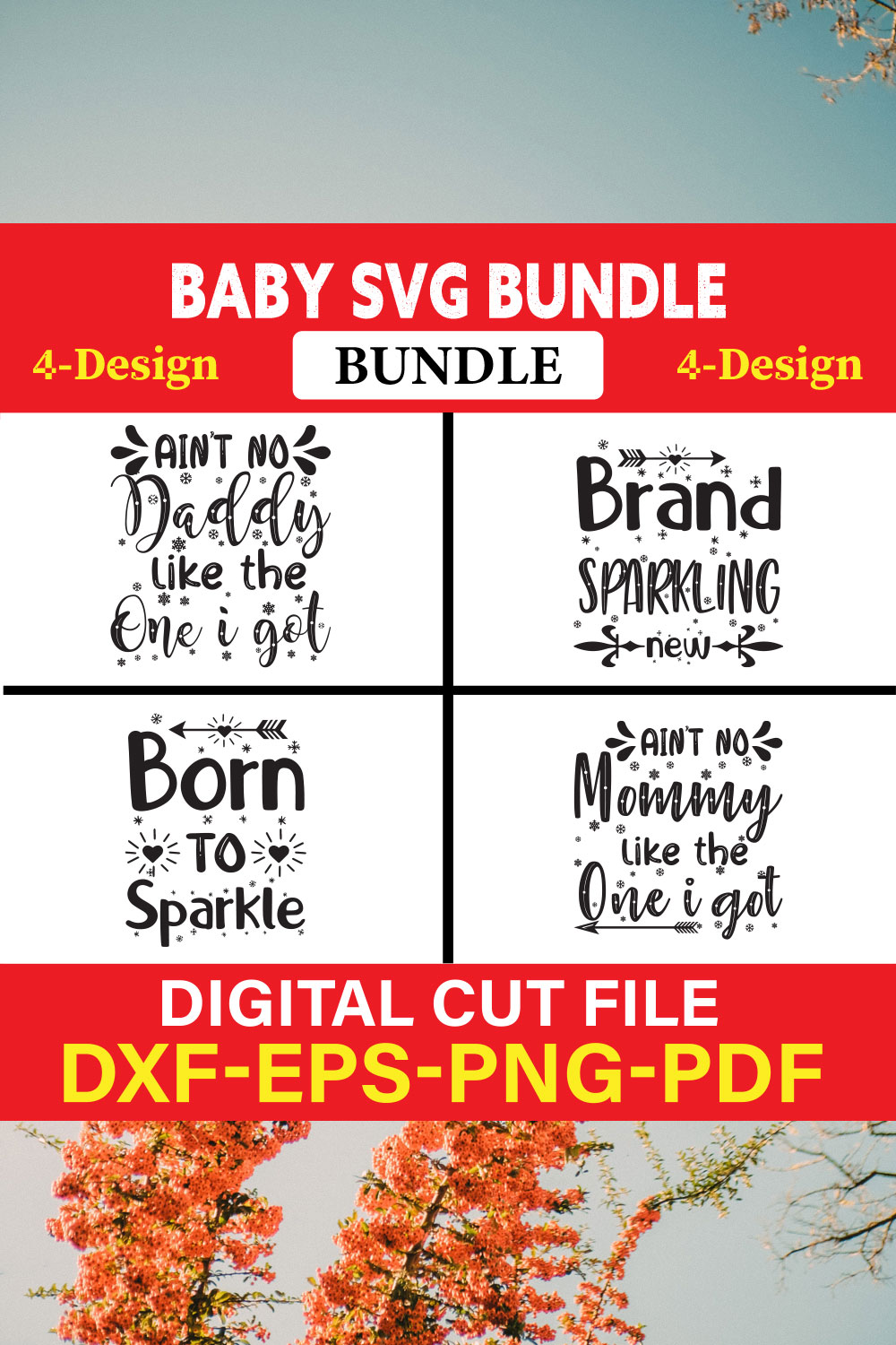 Baby T-shirt Design Bundle Vol-8 pinterest preview image.