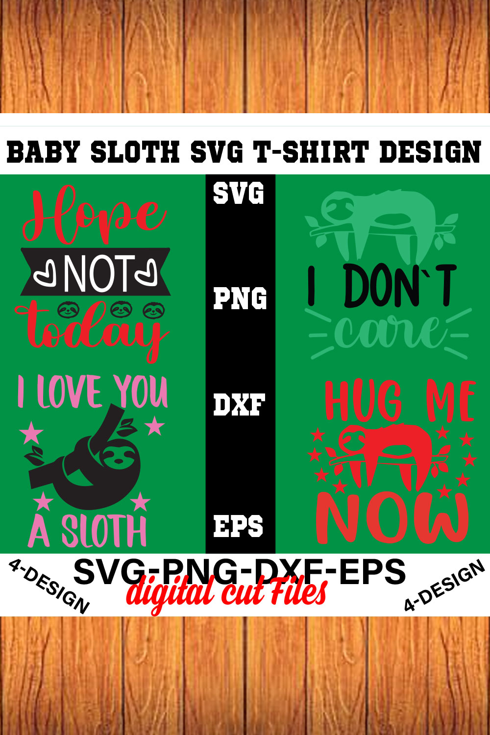 baby sloth SVG t-shirt design bundle sloth quotes svg, svg for cricut, cute sloth svg, Volume-02 pinterest preview image.