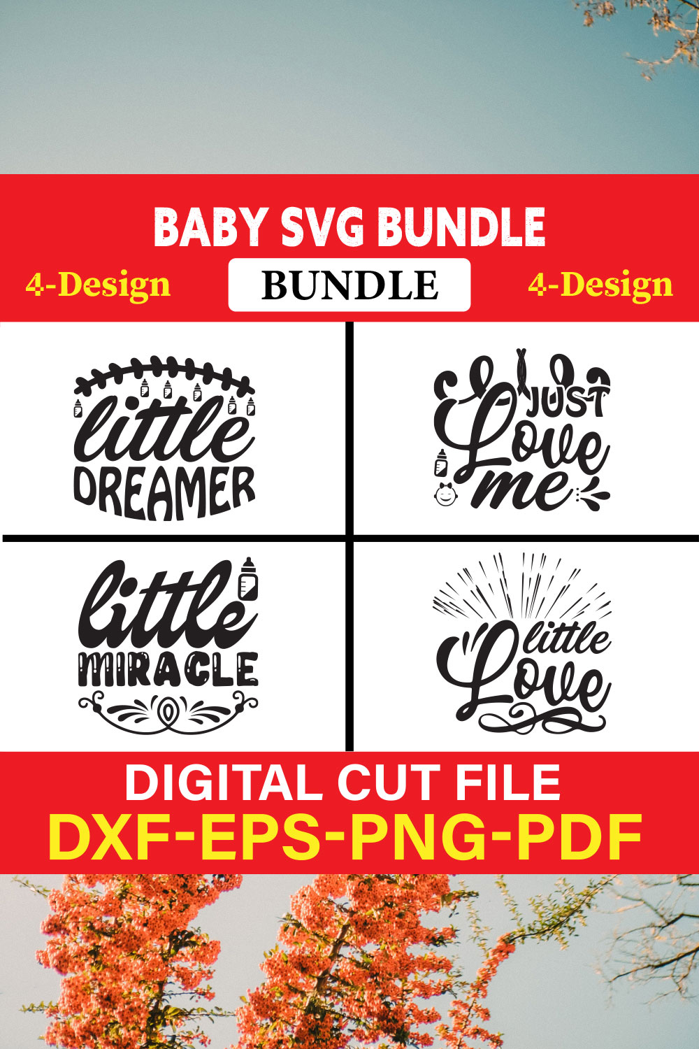 Baby SVG T-shirt Design Bundle Vol-9 pinterest preview image.