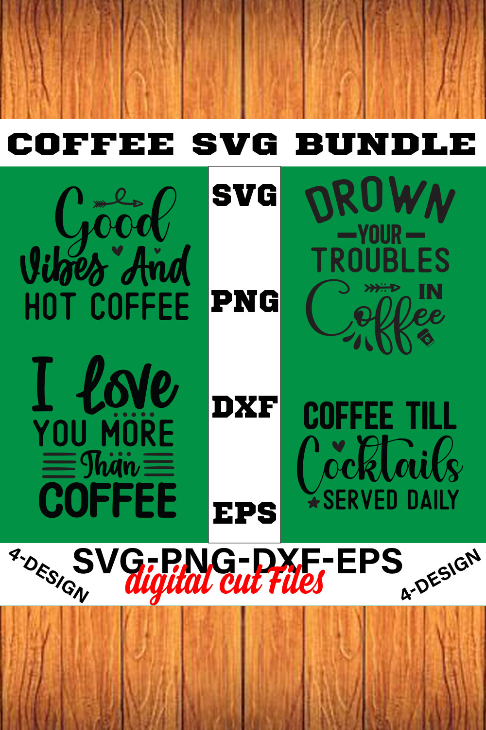 Coffee SVG Bundle, Funny Coffee SVG, Coffee Quote Svg, Caffeine Queen, Coffee Lovers, Coffee Obsessed Volume-07 pinterest preview image.