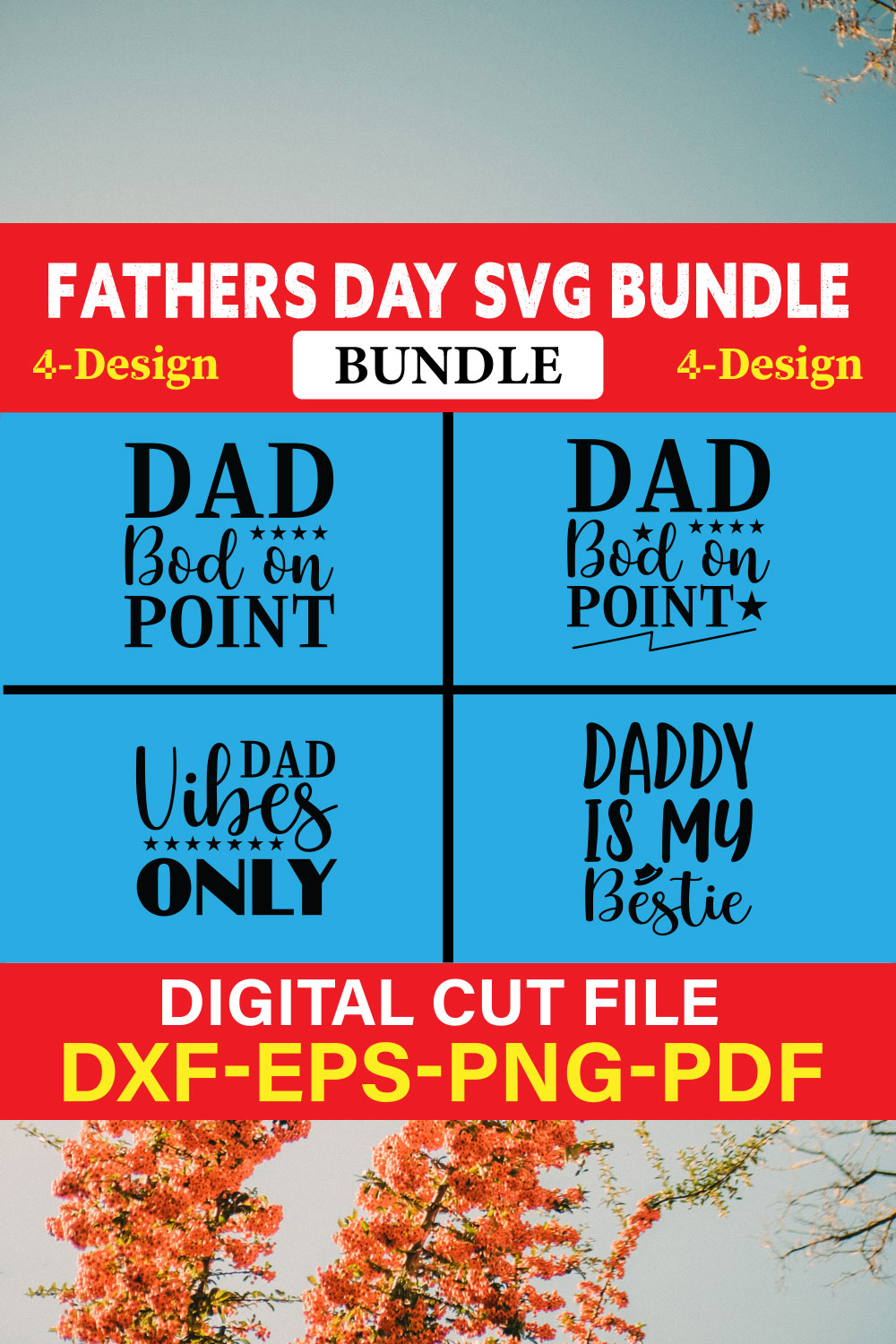 Fathers Day T-shirt Design Bundle Vol-12 pinterest preview image.